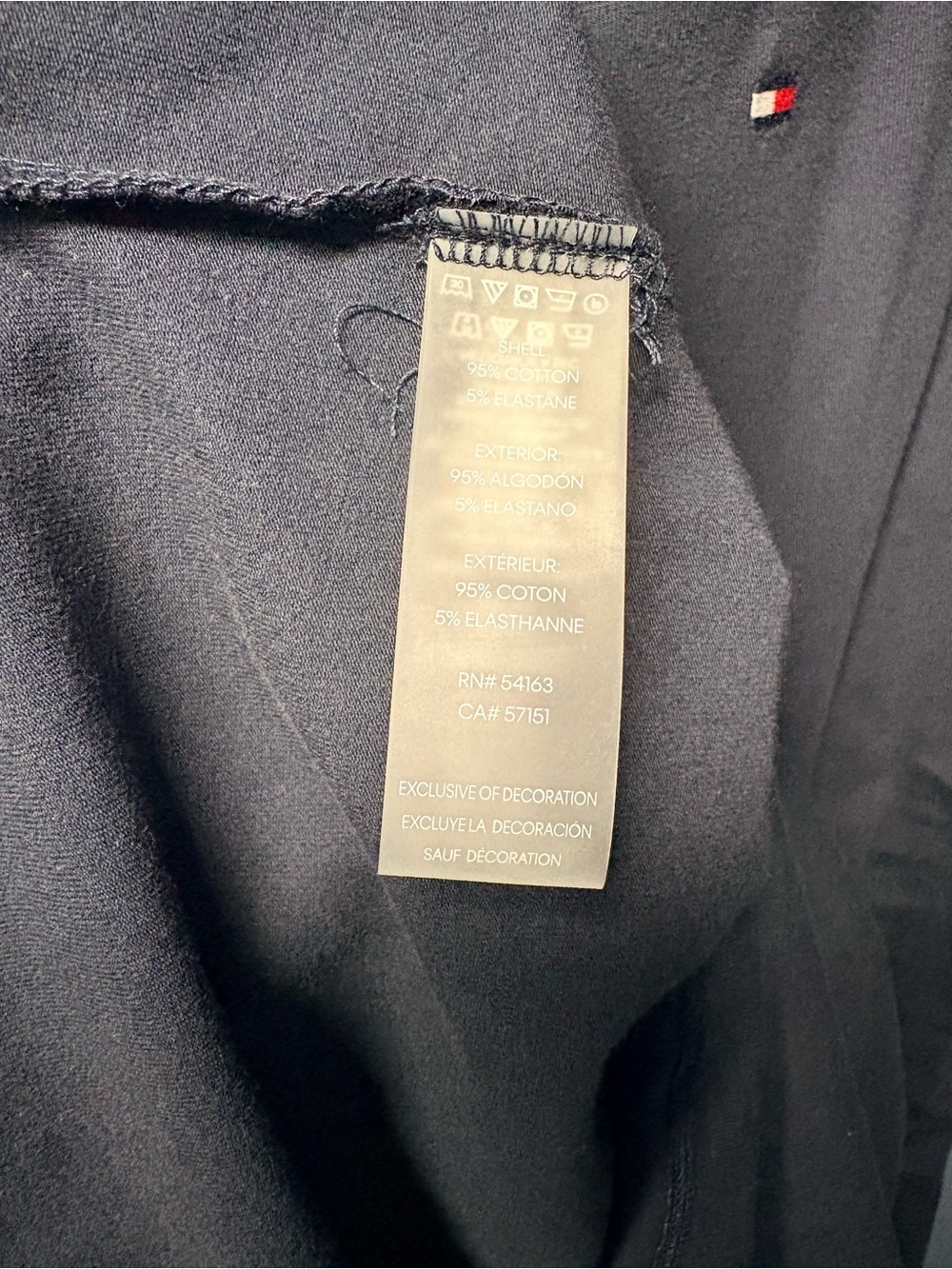 Tommy Hilfiger Navy Blue V-Neck Tee Dress with Stripe Trim - Picture 5 of 5